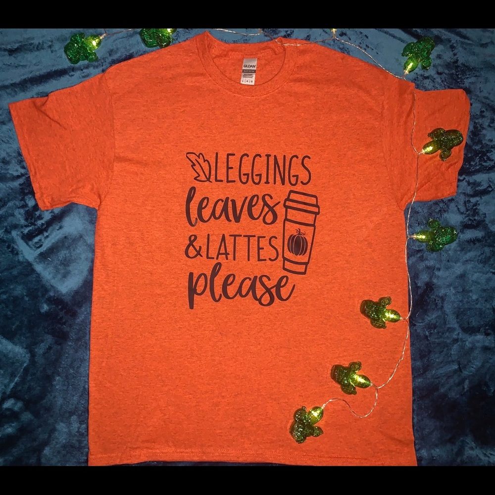 Leggings leaves and lattes please shirt